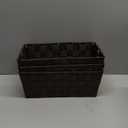 homyfort Woven Shelf Storage Tote Basket Bins Container, Storage Boxes Cube Organizer with Built-in Handles for Bedroom, Office, Closet, Clothes, Kids Room, Nursery 3pack(Brown)