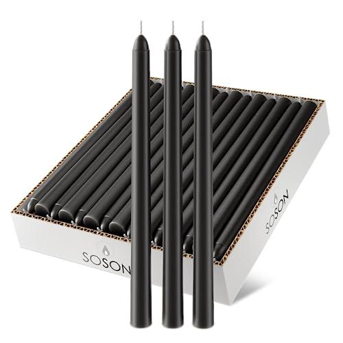 Simply Soson 10 inch Black Taper Candle Sticks, Set of 30 Candle Sticks, Tapered Candles, Dripless Taper Candles, Black Candlesticks, Tall Candles, Taper Candles Bulk