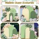 OurWarm Arch Cover Set of 3, 4FT 5FT 6FT Round Arch Backdrop Covers, Spandex Arch Stretchy Backdrop Cover Fabric for Birthday Party Baby Shower Wedding Arch Stand Decorations (Green Series)