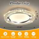 UOFUS 19.68" Modern Flush Mount Ceiling Light Chrome Round LED Ceiling Lamp