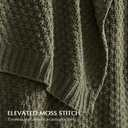 EVERGRACEHOME Chunky Chenille Knit Throw Blanket for Couch, Soft Luxurious Moss Stitch Blankets for Bed, Cozy Decorative Farmhouse Knitted Throws for Sofa, Olive Green, 60" x 80"