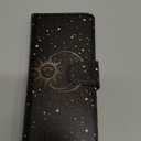 Buleens for Samsung Galaxy S23 Plus Wallet Case for Women - with Card Holder S23 Plus Flip Case Leather Crossbody Cute Aesthetic Galaxy S23+ Case with Strap Kickstand for Girls Girly, Black Sun Moon