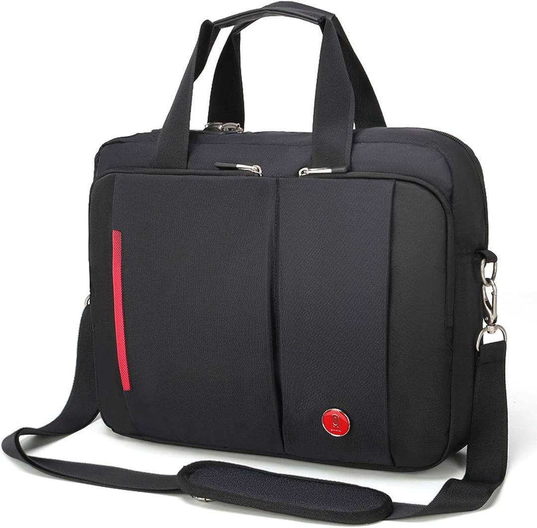 Omnpak 15.6 inch Laptop Briefcase with Combination Lock,Anti Theft Notary Bag Locking Laptop Bag Water-Repellent Shoulder Messenger Bag for Men Women