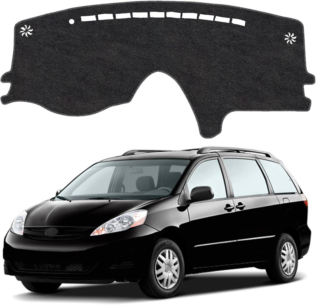 Dash Cover Mat for Toyota Sienna 2004 2005 2006 2007 2008 2009 2010 Non-Slip Dashboard Cover Mat Sunshade UV Rays Protector Interior Accessories