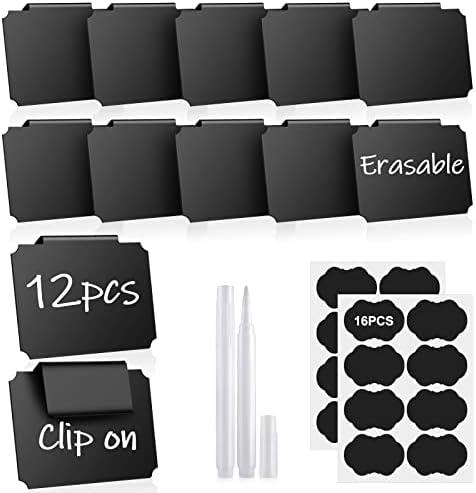 Pack Of 4 ,  12PCS Basket Labels, Premium Bin Basket Labels Clip On, Pantry Basket Labels Tags for Storage Bins Fabric Cubes Wicker Organization