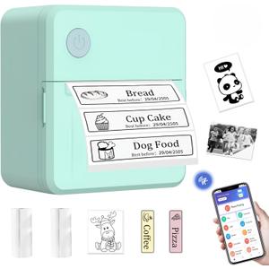 LECHPRO Label Makers, Label Maker Machine with Tape, Bluetooth Label Maker, Portable Thermal 2 Inch Label Printer for Small Business, Barcode, Address, Logo, Clothing, Sticker Printer for Phones