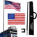 The Traveler RV Ladder Flag Pole Kit. Includes Steel RV Flagpole Mount, Fits Standard 1" RV Ladders, 11ft Fiberglass Retractable Pole, A Beautiful 3'x5' US Flag And A Storage Bag