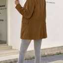 IDEALSANXUN Womens Corduroy Blazer Fall Winter Casual Blazer Dressy Suit Jackets (Brown, L)