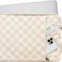 Laptop Sleeve 13.3 inch14 Inch, 15.6inchWater Resistant Traveling Computer Cover with Handle, Shockproof Protective Carrying Laptop Case (Y8-Khaki Checker, 12.5 inch-13.5 inch)