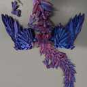 3D Printed Flying Dragon in Egg - Easter Egg with 9" Flexible Winged Dragon Inside, Colorful Fidget Toy, Birthday Gift, Desk Pet Figure (Red Blue)