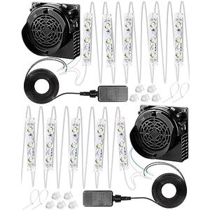 Wettal 2 Sets Replacement 1.2A Air Blower Fan with 5 Light String Large Inflatable Air Fan Blower 12V 1.5A Adapter for Xmas Holiday Yard Inflatables Fan Blower Decor with 4 Zip Ties