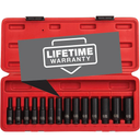 SUNEX TOOLS 1831, 1/4 Inch Drive Deep Magnetic Impact Socket Set, 14-Piece, Metric, 4mm - 15mm, Cr-Mo Alloy Steel, Heavy Duty Storage Case, Meets ANSI