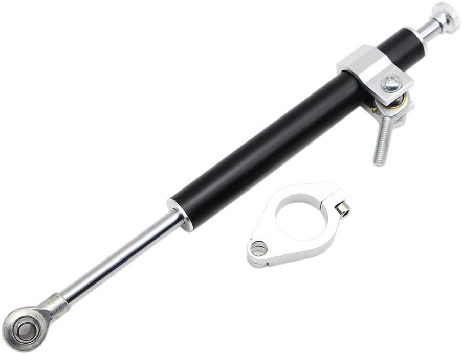 Dreamseek 13"(330mm) Universal Motorcycle Steering Damper for Harley Honda Yamaha Kawasaki Suzuki Aprilla KTM BMW Ducati Sportster Touring Scrambler Stabilizer CNC Aluminum (Black)