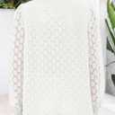 PRETTYGARDEN Lace Long Sleeve Shirts Casual Button Down Going Out Tops Hollow Out Eyelet Blouses 2026 Spring Fashion Clothing (White,Medium) 