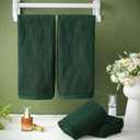 VitalCozy 4 Pcs Green Hand Towels for Bathroom Dark Green Irish Hand Towels Set 14x29 Inch 100% Cotton Soft Absorbent Decorative for Bathroom Kitchen St Patrick's Day Gift