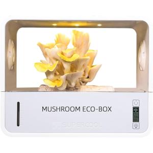 Mushroom Grow Tent with Temperature and Humidity Display,Smart Mushroom Growing Box,Mushroom Monotub Growing Kit with Grow Light,Indoor Still Air Box for Mushroom Growers,14.5"L x 7"W x 11.6"H