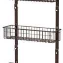 ETELI Over the Door Basket Organizer 3 Tier Hanging Basket Door Shelf Rack Heavy Duty Over Door Pantry Organizer with 3 Metal Baskets for Kitchen Bathroom Bedroom Living Room, Dark Brown