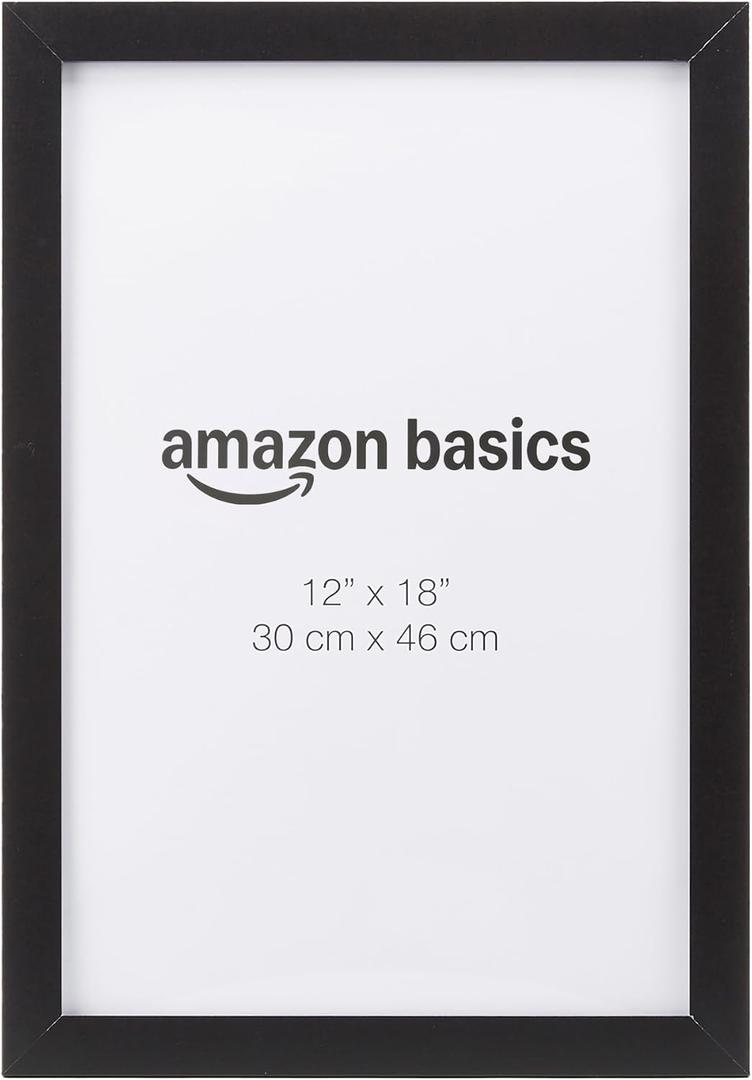 Rectangular Wood Poster Frame, 12" x 18", Black