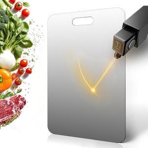 Katuchef Titanium Cutting Board 2025 New Upgrade Pure Titanium Cutting Boards for Kitchen Double Sided Cutting Boards Non Toxic,Hygiene Durable Chopping Board Suitable for Dishwasher Safe(1 * 2)