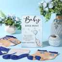 Hoteam 21 Pcs Baby Shower Games Include Baby Sock Hunt Sign and 20 Pair Small Cotton Socks Wooden Table Sign with Holder for Gender Reveal Party Favors(Lovely Style)