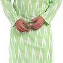 SKAVIJ Men's Pure Cotton Printed Kurta Pajama Set Ikat Design Casual Ethnic Dress (KP118limegreen_Lime Green_S)