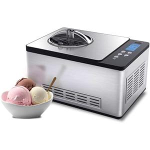 Whynter Ice Cream Maker Machine Automatic 2.1 Qt. with Built-In Compressor, LCD Digital Display & Timer, No Pre-Freezing, ICM-200LS, Stainless Steel