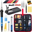 Soldering Iron Kit, 60W Soldering Iron, 2 Soldering Iron Tips, 14-in-1 Adjustable Temperature, Solder Wire, Desoldering Pump, Stand, Fast Heating for Electronics Repair Hobby DIY 120V US Plug