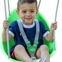 Swurfer Coconut Toddler Swing Comfy Baby Swing Outdoor, 3- Point Adjustable Safety Harness, Secure, Safe Quick Click Locking System, Blister-Free Rope, Easy Installation, Ages 6-36 Months