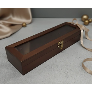 3 Large Brown Wood Cases