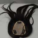 S-noilite Hair Toppers for Women Real Human Hair, 100% Human Hair Toppers for Thin Hair,3.5"*4.7" Handmade Free Partable Nature-mimicking Scalp Lace Base 14" Natural Black