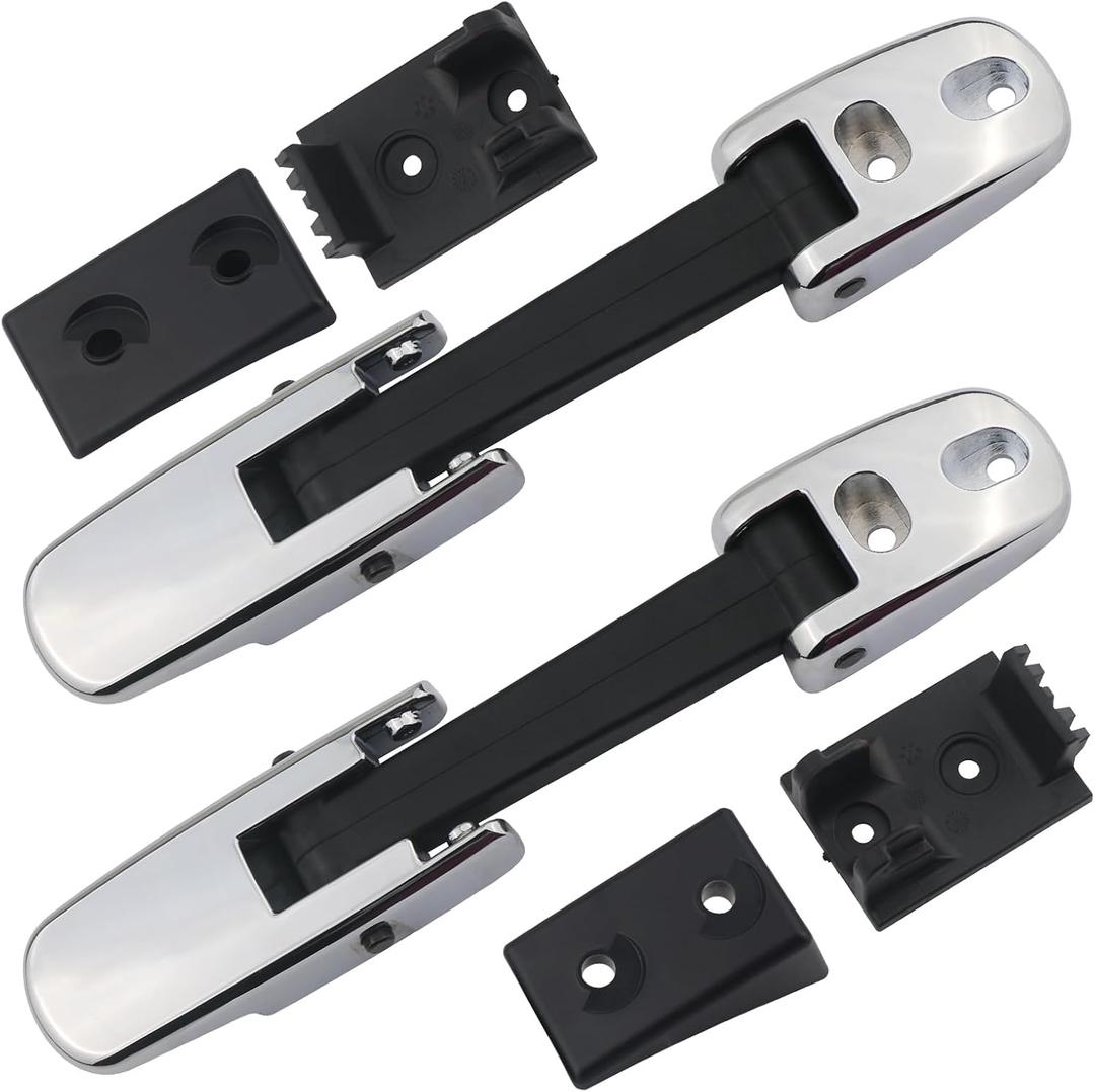 APPERFiT Mack Hood Latch Strap w/Catch Bracket Left Driver & Right Passenger Side Chrome Compatible with Mack Truck Granite Pinnacle Vision CH CHN CV CX CHU CXN CXU Hood Accessories Parts