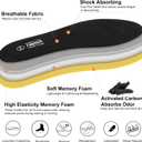 riemot 2 Pairs Memory Foam Insoles for Men, Soft Cushioned Shoe Inserts with Half Size Options, Breathable Replacement Insoles for Sneakers, Casual Shoes & Walking Shoes Black US10/ EU43