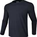 GEMYSE Men's Long Sleeve Shirts Sun Protection Athletic Breathable Moisture Wicking Rash Guard Shirt for Fishing Workout (Black, XXXL)