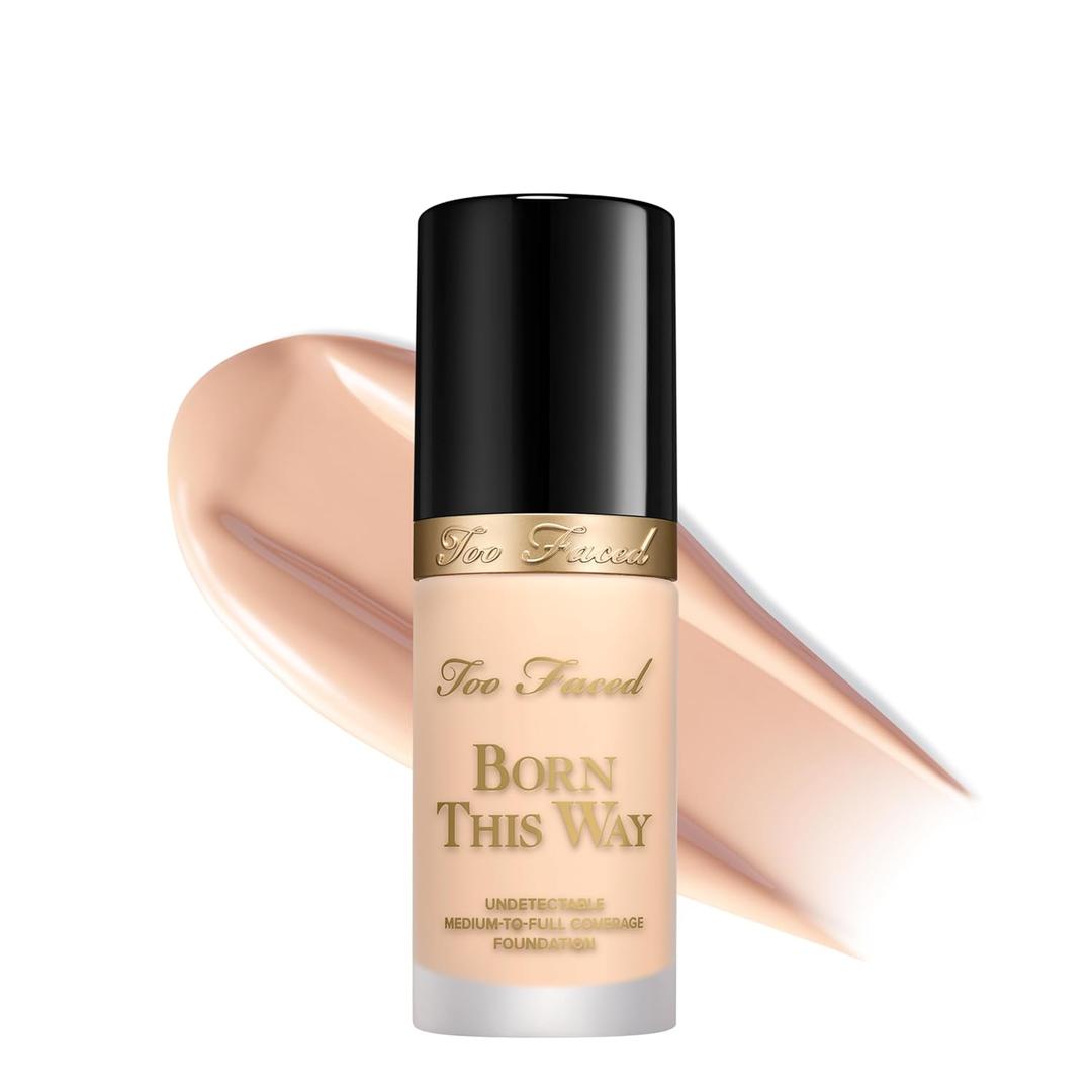 Too Faced Born This Way Natural Finish Longwear Liquid Foundation | Medium-To-Full Coverage | Hydrating + Oil Free (02 Snow (Very Fair with Neutral to Rosy Undertones))