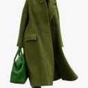 Women Oversized Long Winter Coats Warm Wool Blend Pea Trench Coat Overcoat, L