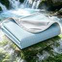 EMME Breathable Cooling Blankets for Hot Sleepers, Summer Blanket Twin/Full Size for Bed, Thin Light Throw Blanket for Couch Sofa, Double-Sided Keep Body Cool, Cold Blankets Night Sweats Blue