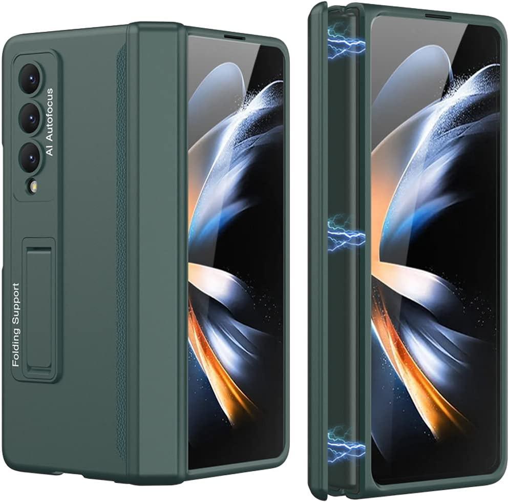 Case for Samsung Galaxy Z Fold 4 5G Magnetic Hinge Protective Case with 3 Adjustable Stand Modes,Ultra Thin Luxury PC Shockproof Anti-Scratch Kickstand Cover for Galaxy Z Fold 4 5G (Green)