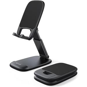 Lamicall Cell Phone Stand for Desk - [Height Adjustable] Foldable Mobile Phone Holder, Portable Stand for iPhone 17 16 15 14 13 12 11 Pro Max Plus Air, Galaxy S25, Office Gift Mothers Day Accessories