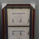 GMFrames Double Diploma Frame for Two 8.5x11 Certificates with Black over Gold Mat, Solid Wood, UV Protection Acrylic, Cherry Finish with Gold Trim