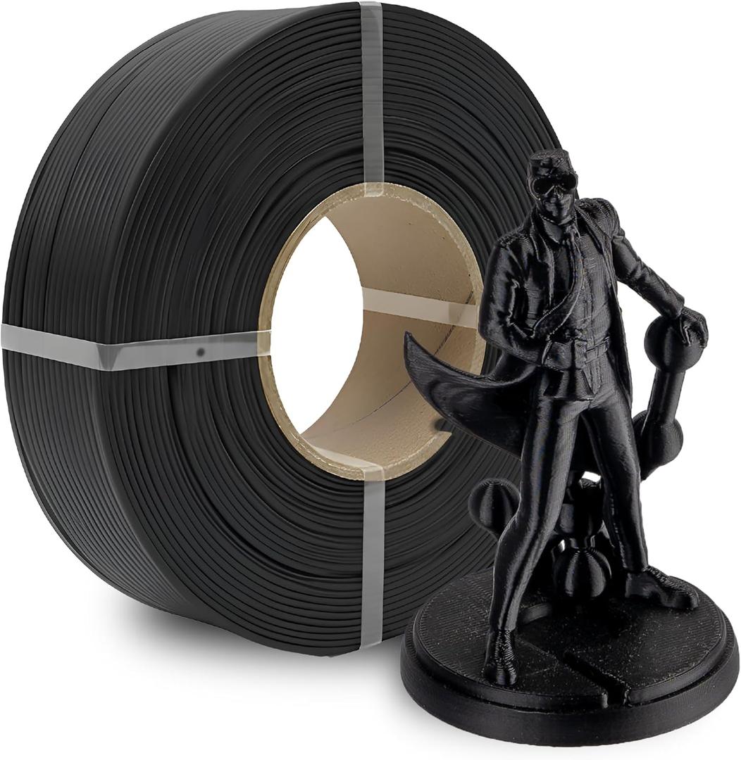 Polymaker Panchroma Refill Spool Black PLA 3D Printing Filament Refill, Compatible with All Reusable Spools and All Major FDM 3D Printers, Tangle-Free, Vibrant Colors, 1.75mm 1kg (Basic)