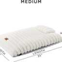 Town & Country Luxe CuddleTown Ribbed Bubble Stripe Pillow Crate Mat Pet Bed, Machine Washable Cover, Soft & Calming, Non-Slip Bottom, Cream, Medium 35"x24"x3"