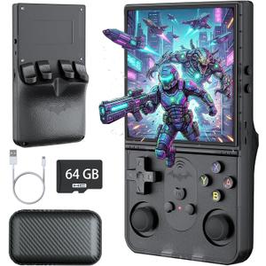 Upgrade S600 Retro Gaming Console, Anti-Slip Texture‌ Retro Handheld Game Console, 4.0 Inch 720x720 IPS Screen and 18,000+ Classic Games Retro Game Console for Gaming/Playdate/Party/Gift, Black 64G