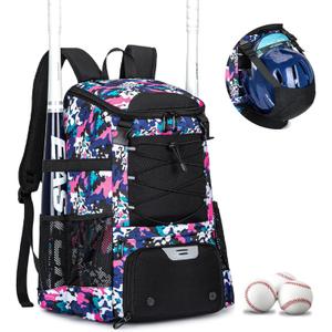 KAVIGOR Baseball Bag for Youth and Adult, Softball Backpack 40L Large Capacity, Bat Backpack with Shoes Compartment and Hidden Helmet Holder