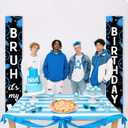 Bruh its My Birthday Decorations Bruh Its My Birthday Porch Banner Blue Black Teen Boy Door Banner Funny Happy Bday Porch Sign Decors for Teenager 12th 13th 14th Bday Boy