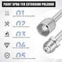 Hiboom 17 Pcs Airless Paint Sprayer Gun Set Including Spray Gun Hose 5 Types Nozzles 3 Sizes Extension Pole 5 Airless Spray Gun Mesh Filters Baffle Nozzle Holder (Multi Color,211, 313, 415, 517, 623)