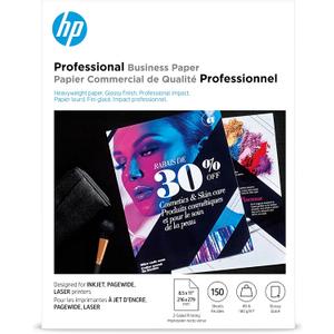 HP Professional Business Paper, Glossy, 8.5x11 in, 48 lb, 150 sheets, works with inkjet, PageWide, laser printers (Q1987A)