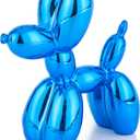 Shiny Blue Balloon Dog Statue Decor, 4 inch Small Knick Knacks Balloon Dog Animal for Desk Shelf Decor