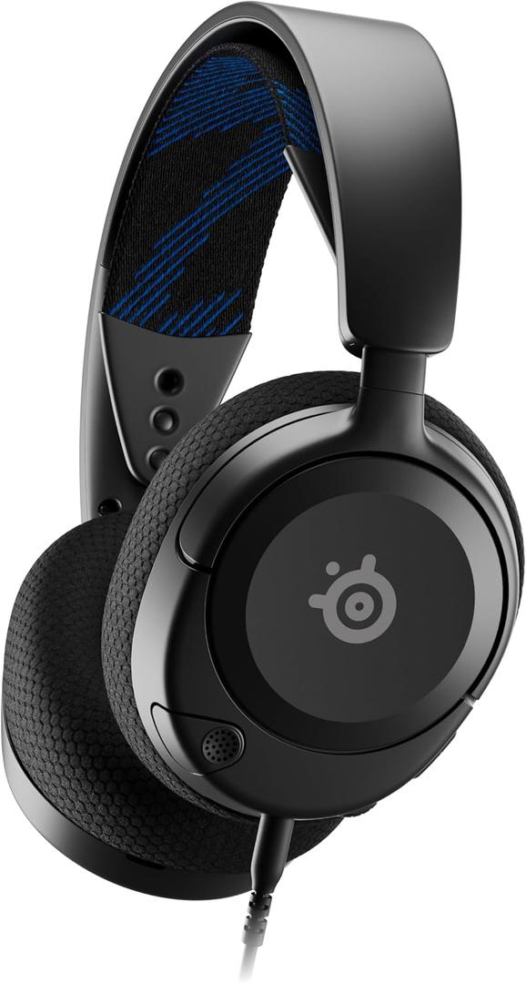 SteelSeries New Arctis Nova 1P Multi-System Gaming wired Headset Hi-Fi Drivers 360 Spatial Audio Comfort Design Durable LightweightNoise-Cancelling Mic PS5/PS4, PC, Xbox, Switch - Black