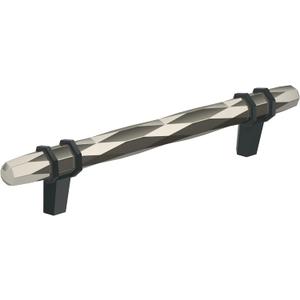 Amerock | Cabinet Pull | Polished Nickel/Black Bronze | 5-1/16 inch (128 mm) Center-to-Center | London | 1 Pack | Drawer Pull | Drawer Handle | Cabinet Hardware