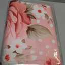 Rose Flowers Pillow Covers Pink Floral Green Leaves Set of 4 Flowering Shrub Natural Retro Cushion Covers 18x18 Watercolor Linen Square Pillowcases for Couch Sofa Bedroom Patio Farmhouse